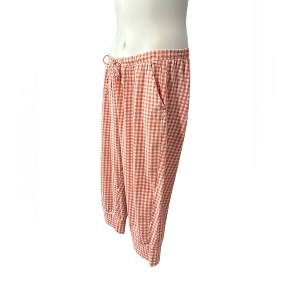La Vie en Rose, Plus Size Gingham Pyjama Capris With Pockets, XXL, Pink - Picture 4 of 8